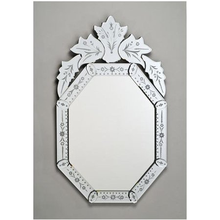 AFINA CORPORATION Afina Corporation RM-104 20X32 Octagonal Traditional Cut Glass and Etched Mirror RM-104